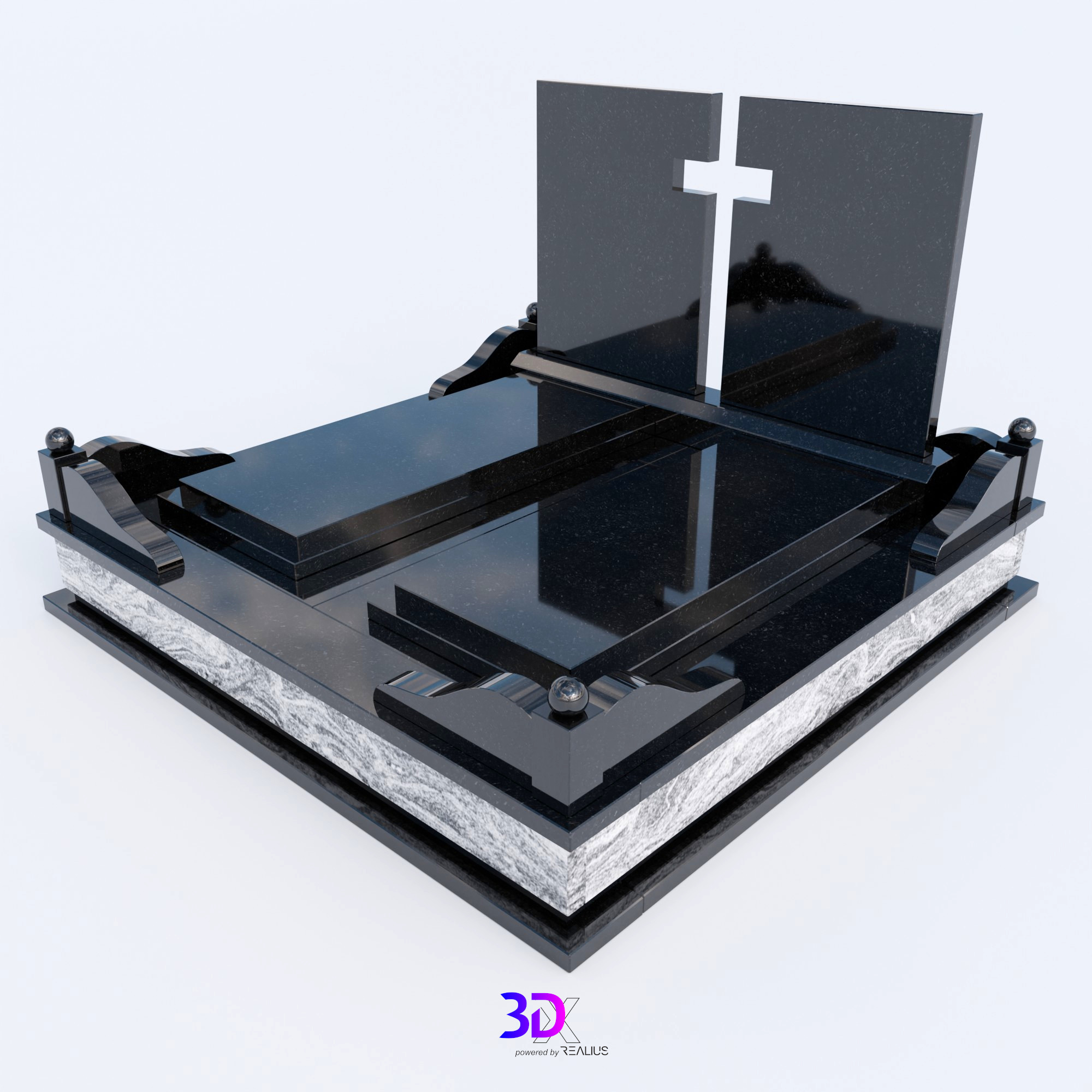 Double granite headstone